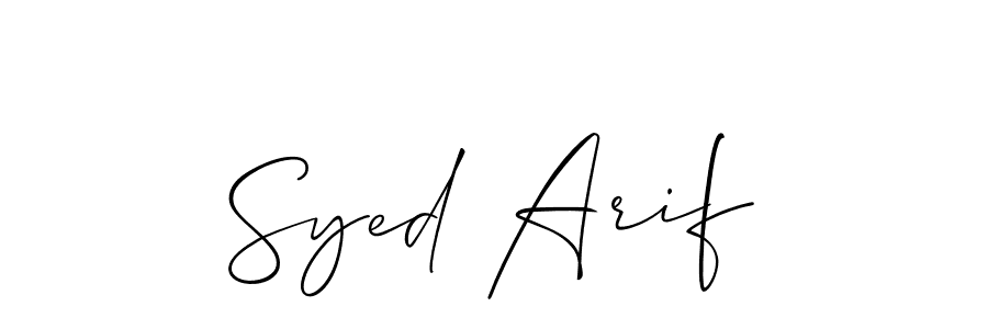 Design your own signature with our free online signature maker. With this signature software, you can create a handwritten (Allison_Script) signature for name Syed Arif. Syed Arif signature style 2 images and pictures png