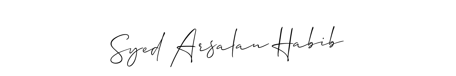 Create a beautiful signature design for name Syed Arsalan Habib. With this signature (Allison_Script) fonts, you can make a handwritten signature for free. Syed Arsalan Habib signature style 2 images and pictures png