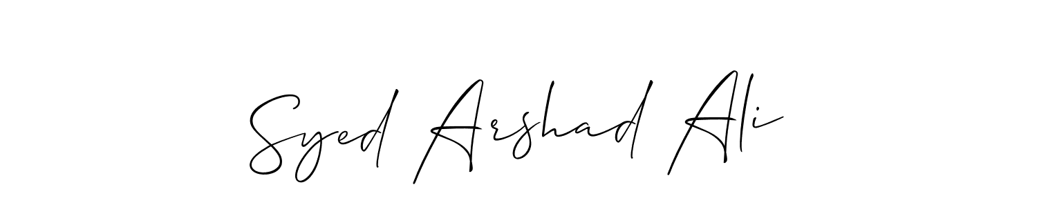 This is the best signature style for the Syed Arshad Ali name. Also you like these signature font (Allison_Script). Mix name signature. Syed Arshad Ali signature style 2 images and pictures png