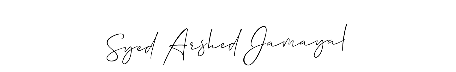 It looks lik you need a new signature style for name Syed Arshed Jamayal. Design unique handwritten (Allison_Script) signature with our free signature maker in just a few clicks. Syed Arshed Jamayal signature style 2 images and pictures png