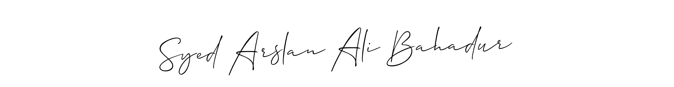 Syed Arslan Ali Bahadur stylish signature style. Best Handwritten Sign (Allison_Script) for my name. Handwritten Signature Collection Ideas for my name Syed Arslan Ali Bahadur. Syed Arslan Ali Bahadur signature style 2 images and pictures png