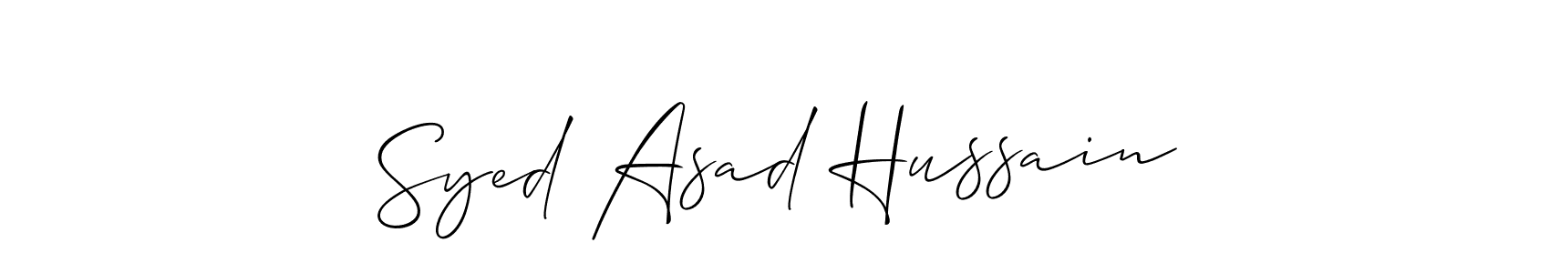 Make a beautiful signature design for name Syed Asad Hussain. With this signature (Allison_Script) style, you can create a handwritten signature for free. Syed Asad Hussain signature style 2 images and pictures png