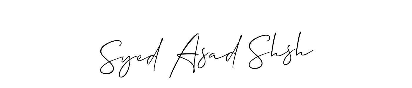 Make a beautiful signature design for name Syed Asad Shsh. With this signature (Allison_Script) style, you can create a handwritten signature for free. Syed Asad Shsh signature style 2 images and pictures png