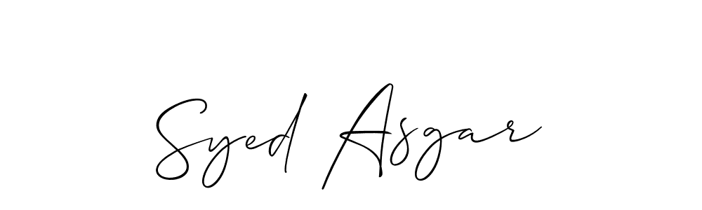 Create a beautiful signature design for name Syed Asgar. With this signature (Allison_Script) fonts, you can make a handwritten signature for free. Syed Asgar signature style 2 images and pictures png