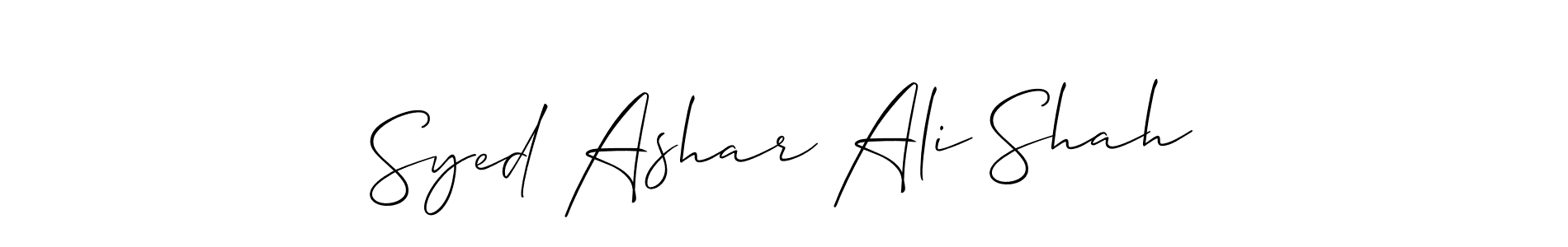 You can use this online signature creator to create a handwritten signature for the name Syed Ashar Ali Shah. This is the best online autograph maker. Syed Ashar Ali Shah signature style 2 images and pictures png