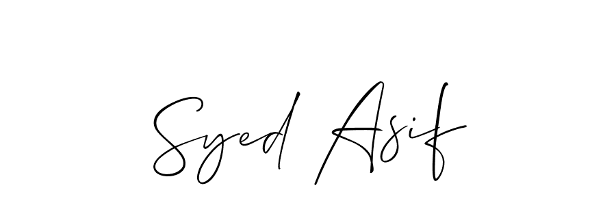 Allison_Script is a professional signature style that is perfect for those who want to add a touch of class to their signature. It is also a great choice for those who want to make their signature more unique. Get Syed Asif name to fancy signature for free. Syed Asif signature style 2 images and pictures png