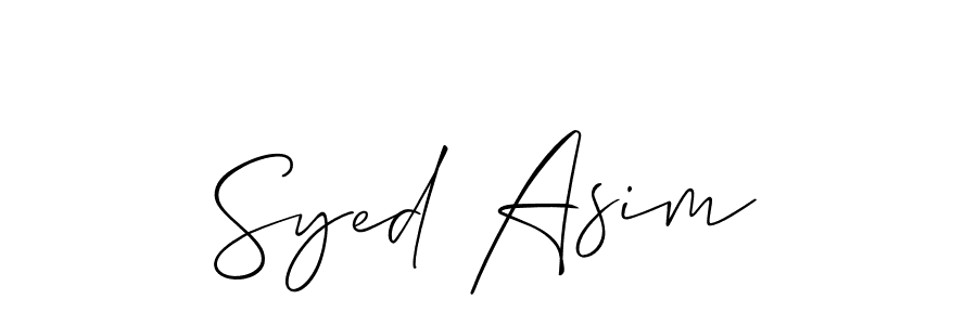 Use a signature maker to create a handwritten signature online. With this signature software, you can design (Allison_Script) your own signature for name Syed Asim. Syed Asim signature style 2 images and pictures png