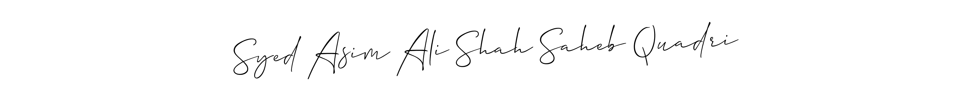 Use a signature maker to create a handwritten signature online. With this signature software, you can design (Allison_Script) your own signature for name Syed Asim Ali Shah Saheb Quadri. Syed Asim Ali Shah Saheb Quadri signature style 2 images and pictures png