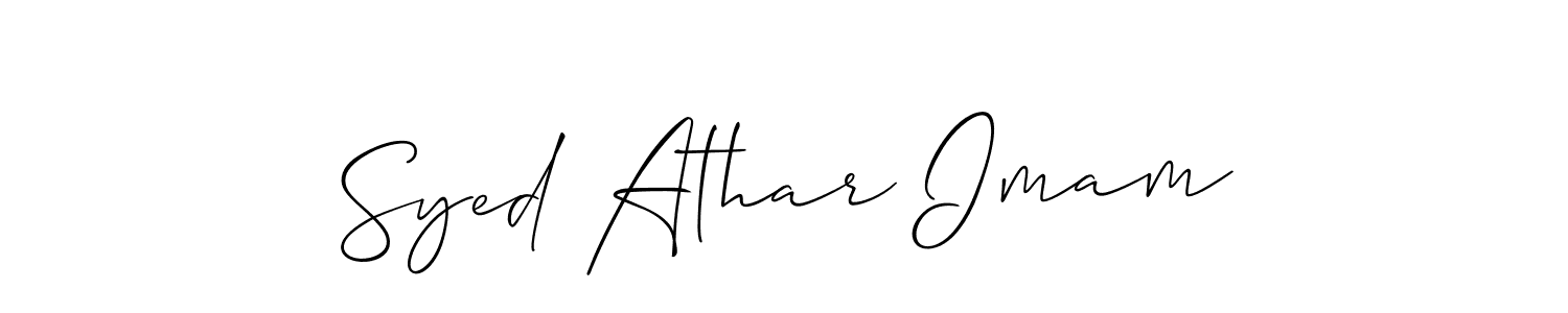 Also You can easily find your signature by using the search form. We will create Syed Athar Imam name handwritten signature images for you free of cost using Allison_Script sign style. Syed Athar Imam signature style 2 images and pictures png