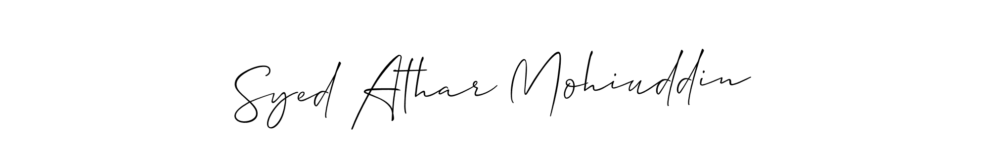 Make a beautiful signature design for name Syed Athar Mohiuddin. With this signature (Allison_Script) style, you can create a handwritten signature for free. Syed Athar Mohiuddin signature style 2 images and pictures png