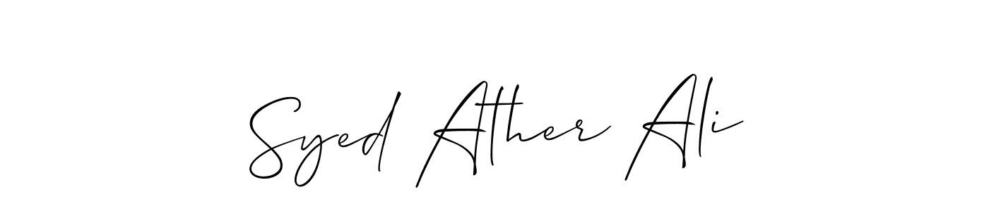 Also You can easily find your signature by using the search form. We will create Syed Ather Ali name handwritten signature images for you free of cost using Allison_Script sign style. Syed Ather Ali signature style 2 images and pictures png