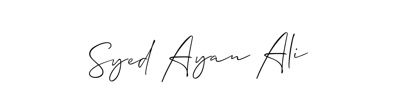 You should practise on your own different ways (Allison_Script) to write your name (Syed Ayan Ali) in signature. don't let someone else do it for you. Syed Ayan Ali signature style 2 images and pictures png