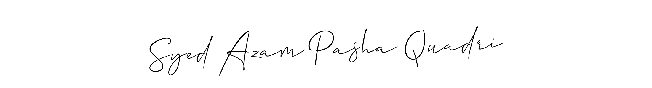 Make a beautiful signature design for name Syed Azam Pasha Quadri. With this signature (Allison_Script) style, you can create a handwritten signature for free. Syed Azam Pasha Quadri signature style 2 images and pictures png