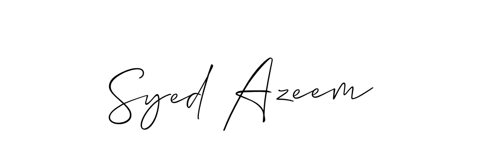 It looks lik you need a new signature style for name Syed Azeem. Design unique handwritten (Allison_Script) signature with our free signature maker in just a few clicks. Syed Azeem signature style 2 images and pictures png