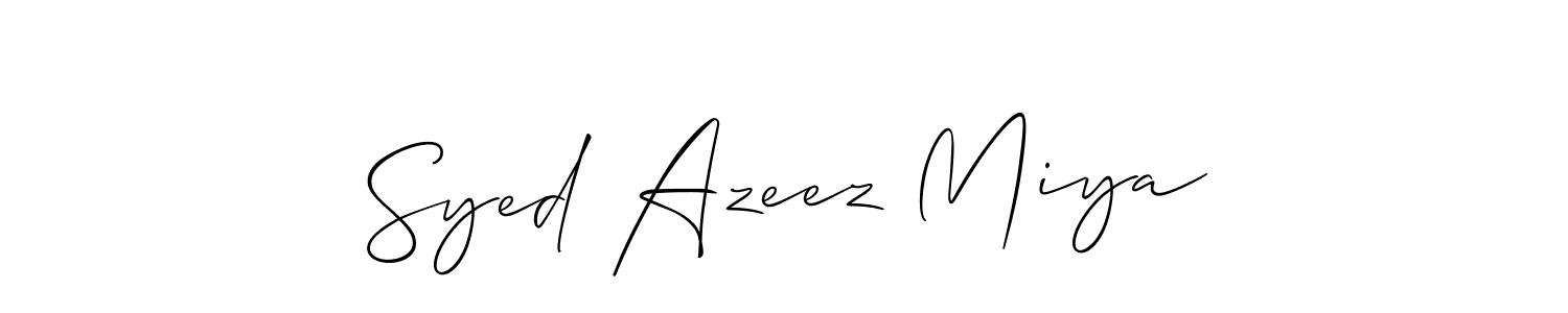 How to make Syed Azeez Miya name signature. Use Allison_Script style for creating short signs online. This is the latest handwritten sign. Syed Azeez Miya signature style 2 images and pictures png