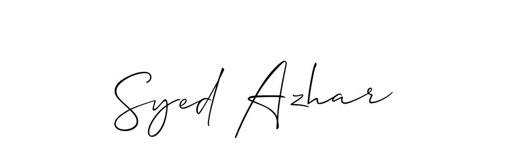 Allison_Script is a professional signature style that is perfect for those who want to add a touch of class to their signature. It is also a great choice for those who want to make their signature more unique. Get Syed Azhar name to fancy signature for free. Syed Azhar signature style 2 images and pictures png