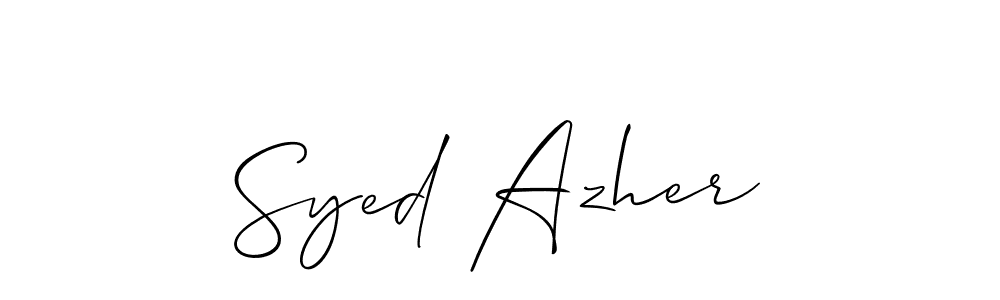 Make a short Syed Azher signature style. Manage your documents anywhere anytime using Allison_Script. Create and add eSignatures, submit forms, share and send files easily. Syed Azher signature style 2 images and pictures png