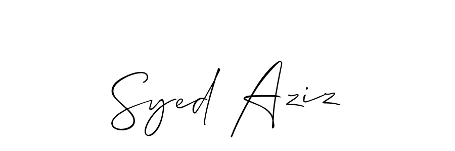 if you are searching for the best signature style for your name Syed Aziz. so please give up your signature search. here we have designed multiple signature styles  using Allison_Script. Syed Aziz signature style 2 images and pictures png