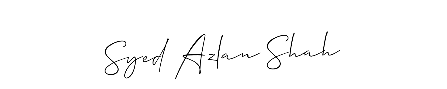 The best way (Allison_Script) to make a short signature is to pick only two or three words in your name. The name Syed Azlan Shah include a total of six letters. For converting this name. Syed Azlan Shah signature style 2 images and pictures png