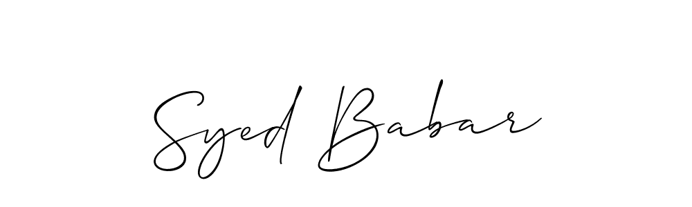 How to make Syed Babar signature? Allison_Script is a professional autograph style. Create handwritten signature for Syed Babar name. Syed Babar signature style 2 images and pictures png