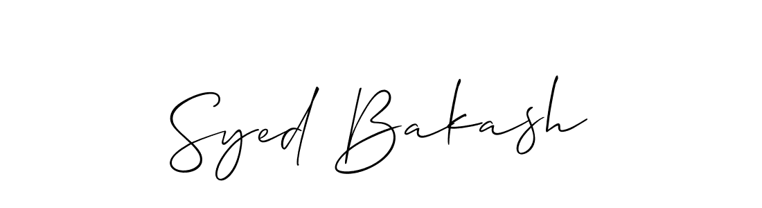 The best way (Allison_Script) to make a short signature is to pick only two or three words in your name. The name Syed Bakash include a total of six letters. For converting this name. Syed Bakash signature style 2 images and pictures png