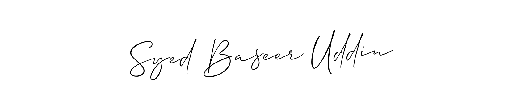 Design your own signature with our free online signature maker. With this signature software, you can create a handwritten (Allison_Script) signature for name Syed Baseer Uddin. Syed Baseer Uddin signature style 2 images and pictures png