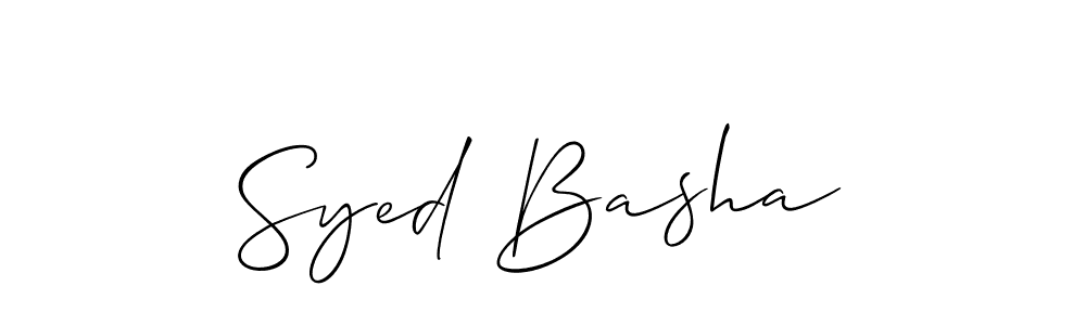 The best way (Allison_Script) to make a short signature is to pick only two or three words in your name. The name Syed Basha include a total of six letters. For converting this name. Syed Basha signature style 2 images and pictures png