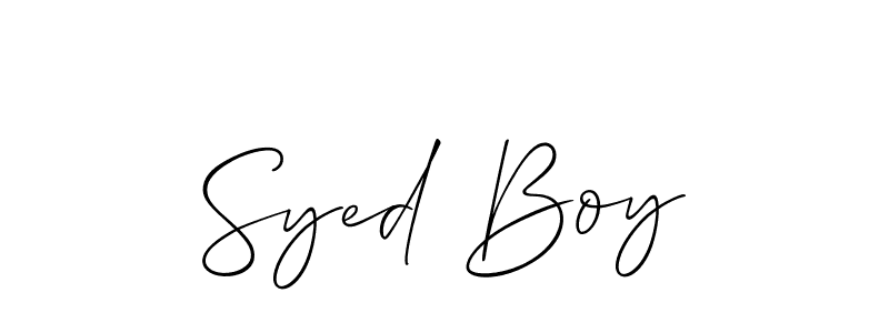 The best way (Allison_Script) to make a short signature is to pick only two or three words in your name. The name Syed Boy include a total of six letters. For converting this name. Syed Boy signature style 2 images and pictures png