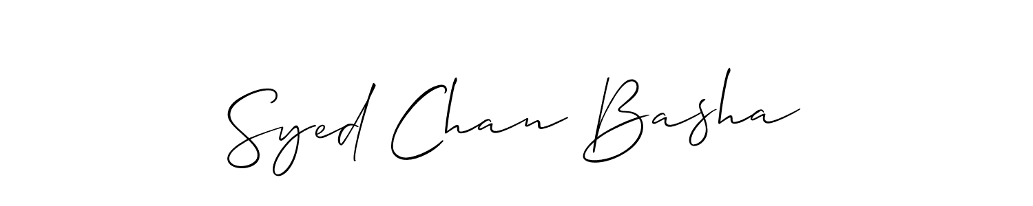 The best way (Allison_Script) to make a short signature is to pick only two or three words in your name. The name Syed Chan Basha include a total of six letters. For converting this name. Syed Chan Basha signature style 2 images and pictures png