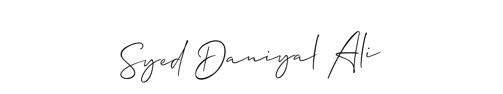 You should practise on your own different ways (Allison_Script) to write your name (Syed Daniyal Ali) in signature. don't let someone else do it for you. Syed Daniyal Ali signature style 2 images and pictures png