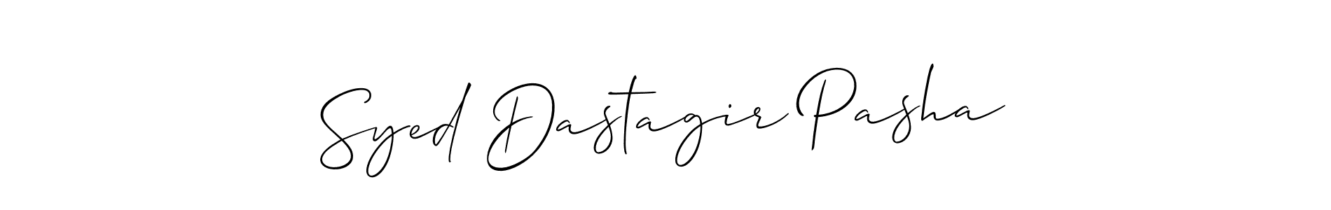 Use a signature maker to create a handwritten signature online. With this signature software, you can design (Allison_Script) your own signature for name Syed Dastagir Pasha. Syed Dastagir Pasha signature style 2 images and pictures png