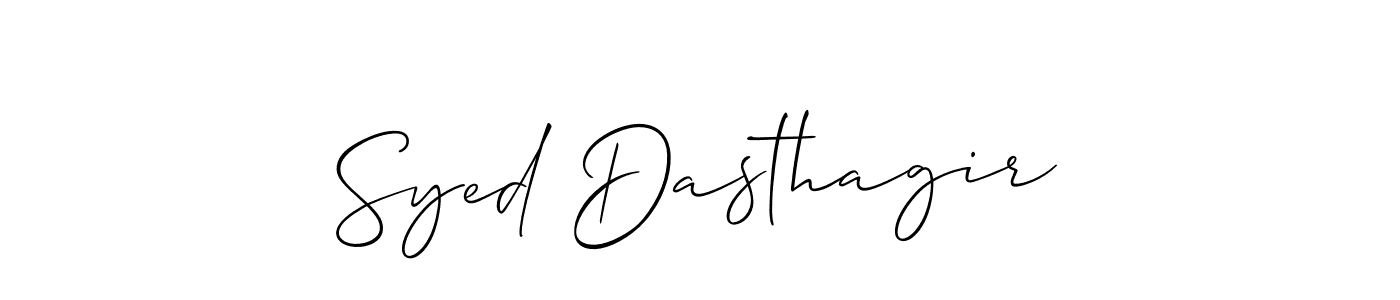 You should practise on your own different ways (Allison_Script) to write your name (Syed Dasthagir) in signature. don't let someone else do it for you. Syed Dasthagir signature style 2 images and pictures png