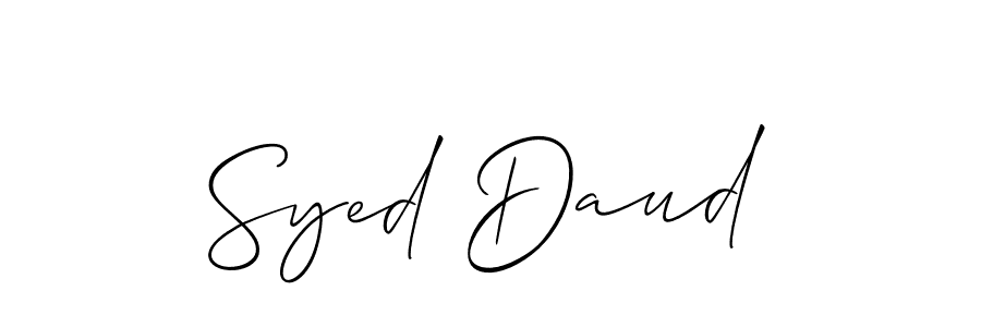 You should practise on your own different ways (Allison_Script) to write your name (Syed Daud) in signature. don't let someone else do it for you. Syed Daud signature style 2 images and pictures png