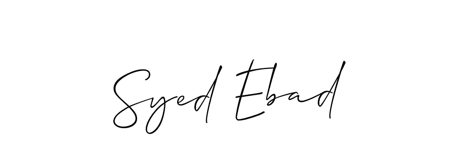 Design your own signature with our free online signature maker. With this signature software, you can create a handwritten (Allison_Script) signature for name Syed Ebad. Syed Ebad signature style 2 images and pictures png