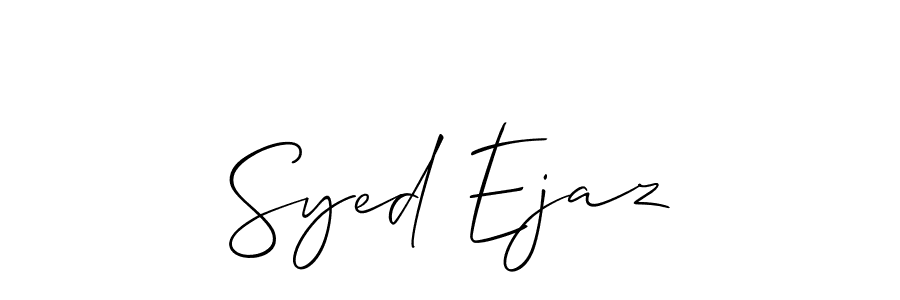Also You can easily find your signature by using the search form. We will create Syed Ejaz name handwritten signature images for you free of cost using Allison_Script sign style. Syed Ejaz signature style 2 images and pictures png