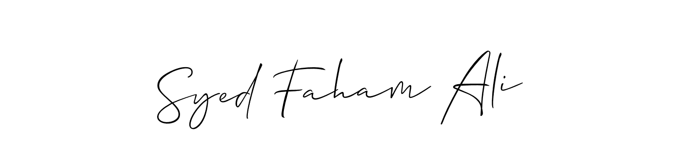 Syed Faham Ali stylish signature style. Best Handwritten Sign (Allison_Script) for my name. Handwritten Signature Collection Ideas for my name Syed Faham Ali. Syed Faham Ali signature style 2 images and pictures png