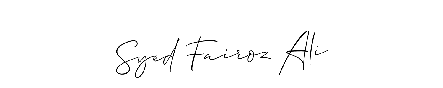 This is the best signature style for the Syed Fairoz Ali name. Also you like these signature font (Allison_Script). Mix name signature. Syed Fairoz Ali signature style 2 images and pictures png