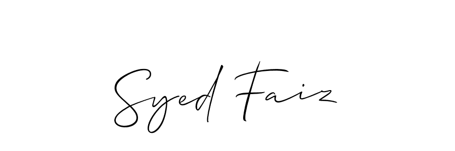 Allison_Script is a professional signature style that is perfect for those who want to add a touch of class to their signature. It is also a great choice for those who want to make their signature more unique. Get Syed Faiz name to fancy signature for free. Syed Faiz signature style 2 images and pictures png