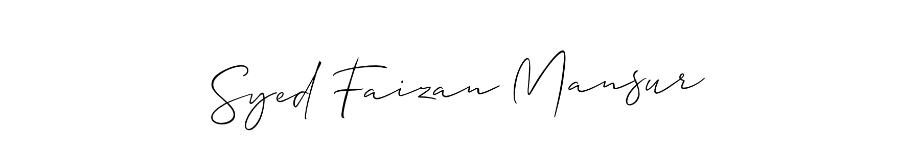 You should practise on your own different ways (Allison_Script) to write your name (Syed Faizan Mansur) in signature. don't let someone else do it for you. Syed Faizan Mansur signature style 2 images and pictures png