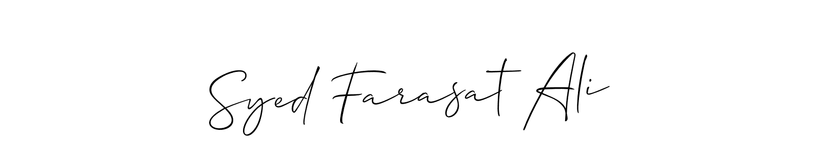 if you are searching for the best signature style for your name Syed Farasat Ali. so please give up your signature search. here we have designed multiple signature styles  using Allison_Script. Syed Farasat Ali signature style 2 images and pictures png