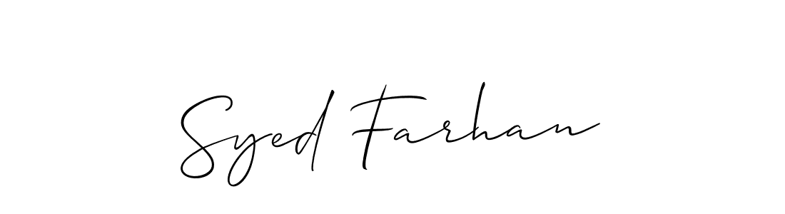 if you are searching for the best signature style for your name Syed Farhan. so please give up your signature search. here we have designed multiple signature styles  using Allison_Script. Syed Farhan signature style 2 images and pictures png