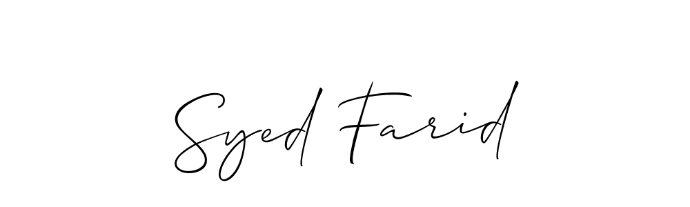Create a beautiful signature design for name Syed Farid. With this signature (Allison_Script) fonts, you can make a handwritten signature for free. Syed Farid signature style 2 images and pictures png