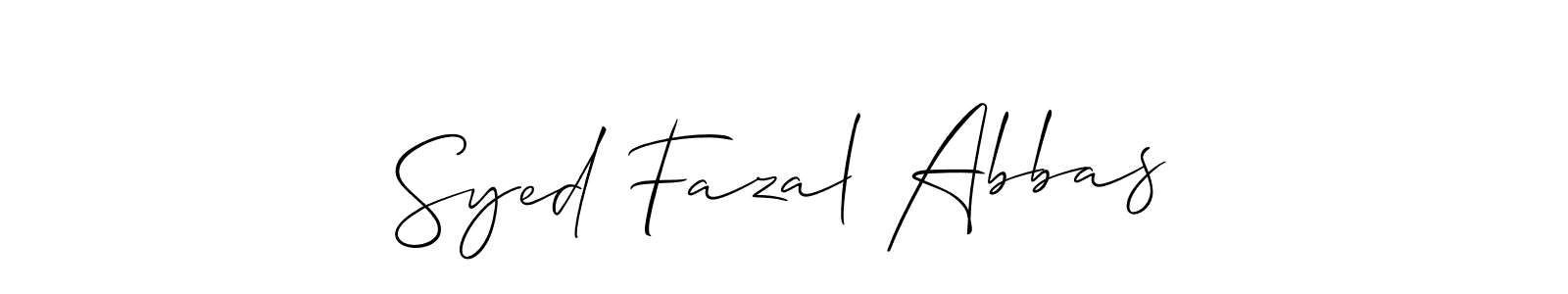 You should practise on your own different ways (Allison_Script) to write your name (Syed Fazal Abbas) in signature. don't let someone else do it for you. Syed Fazal Abbas signature style 2 images and pictures png