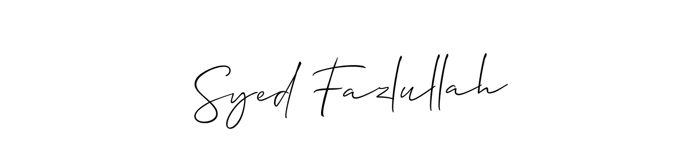 Use a signature maker to create a handwritten signature online. With this signature software, you can design (Allison_Script) your own signature for name Syed Fazlullah. Syed Fazlullah signature style 2 images and pictures png