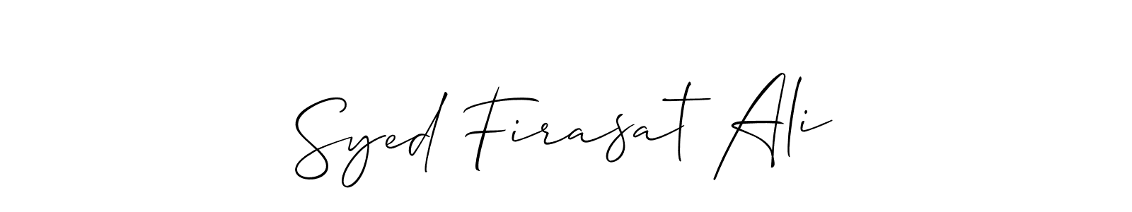 This is the best signature style for the Syed Firasat Ali name. Also you like these signature font (Allison_Script). Mix name signature. Syed Firasat Ali signature style 2 images and pictures png