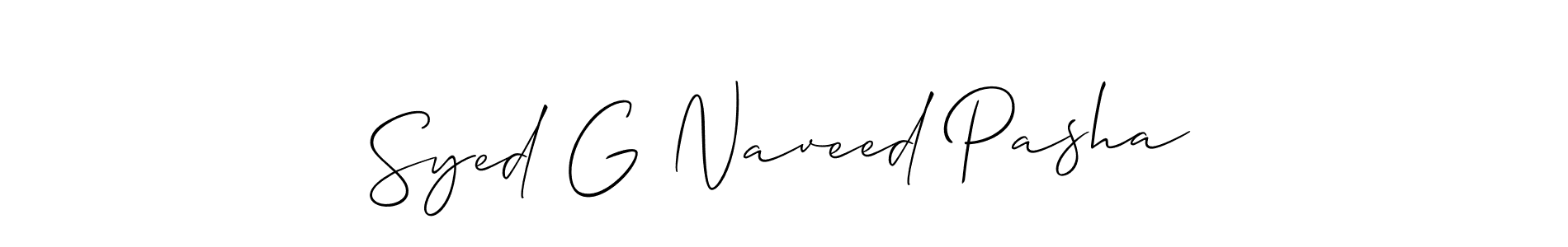 Use a signature maker to create a handwritten signature online. With this signature software, you can design (Allison_Script) your own signature for name Syed G Naveed Pasha. Syed G Naveed Pasha signature style 2 images and pictures png