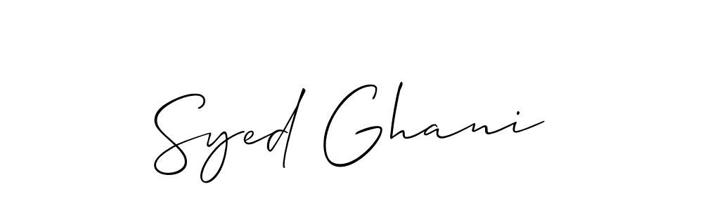 How to make Syed Ghani name signature. Use Allison_Script style for creating short signs online. This is the latest handwritten sign. Syed Ghani signature style 2 images and pictures png