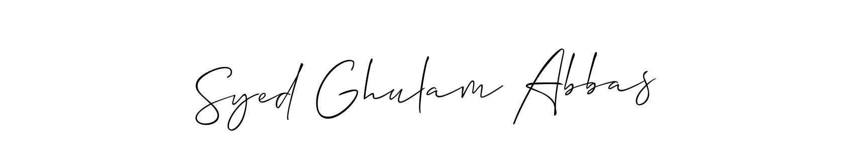 Make a short Syed Ghulam Abbas signature style. Manage your documents anywhere anytime using Allison_Script. Create and add eSignatures, submit forms, share and send files easily. Syed Ghulam Abbas signature style 2 images and pictures png