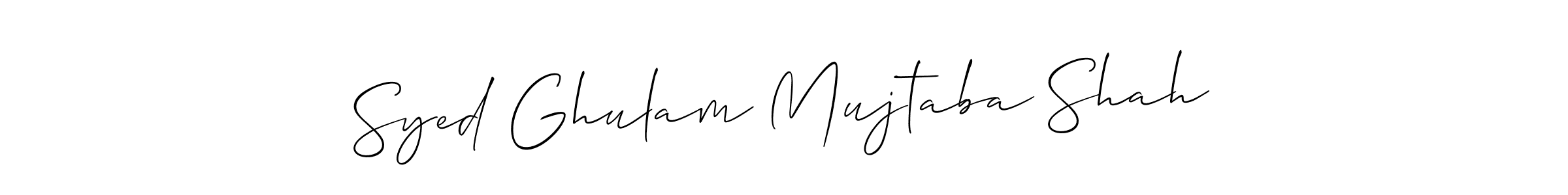 This is the best signature style for the Syed Ghulam Mujtaba Shah name. Also you like these signature font (Allison_Script). Mix name signature. Syed Ghulam Mujtaba Shah signature style 2 images and pictures png