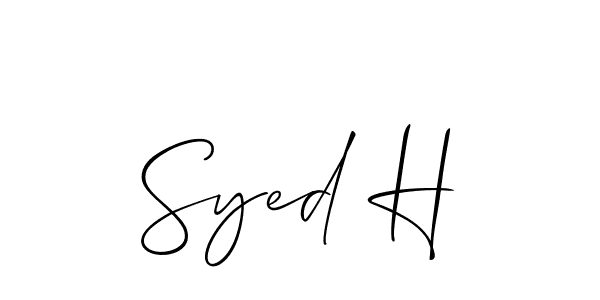 Similarly Allison_Script is the best handwritten signature design. Signature creator online .You can use it as an online autograph creator for name Syed H. Syed H signature style 2 images and pictures png